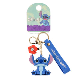 STITCH - Ohana Means Family - 3D Vinyl Keyring Portachiavi