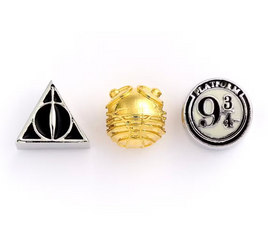 Set 3 Charm Doni della morte - boccino d'oro - 9 e 3/4 a perlina